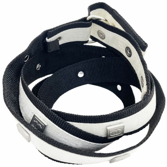 Chanel Belt Sport Line Coco Mark Double Nylon Ivory White Black CHANEL CC main image 9